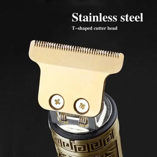 Vintage T9 Professional Hair Trimmer – USB Rechargeable Cordless Clipper for Men